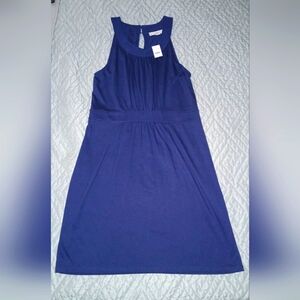 NWT LOFT Navy Sleeveless Dress Sz M